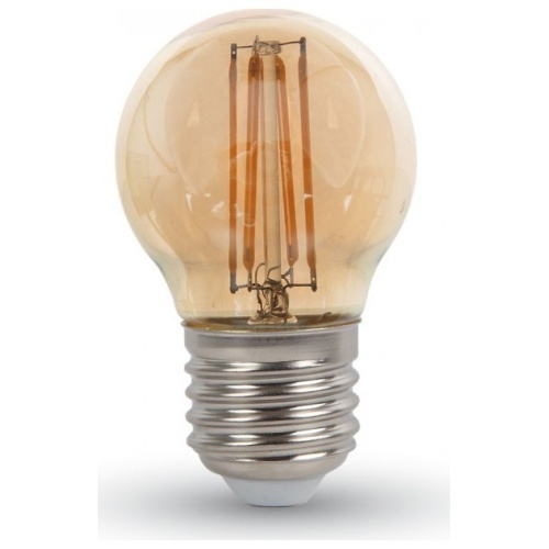 LED V-TAC Λάμπα Ε27 4W Filament G45 Amber Cover Θερμό 2200K 7100