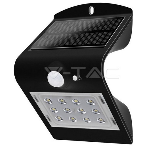 Ηλιακό Φωτιστικό LED V-TAC 1.5W με Αισθητήρα Solar Wall Light Φως Ημέρας 4000K Μαύρο 8277