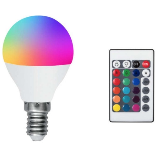 LED V-TAC Λάμπα 3.5W E14 P45 RGB + Φως Ημέρας με RF ασύρματο χειριστήριο 2776