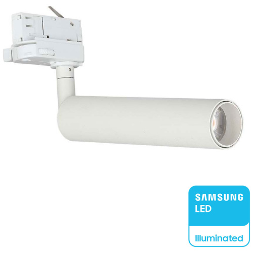 V-TAC Φωτιστικό Σποτ Τριφασικής Ράγας LED COB 15W 230V 1500lm 24° IP20 Samsung Chip Άσπρο Σώμα Φυσικό Λευκό 21357