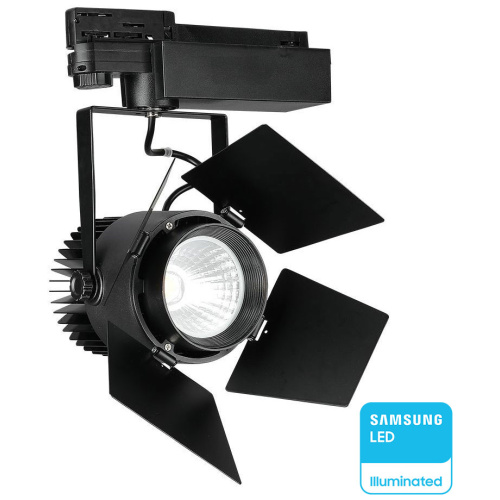 V-TAC Φωτιστικό Σποτ Τριφασικής Ράγας LED COB 33W 230V 3000lm 24°-60° IP20 Samsung Chip Μαύρο Σώμα Ζεστό Λευκό 21371