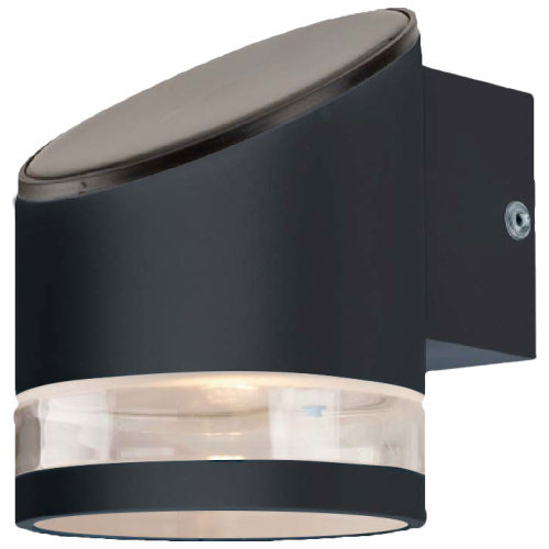 V-TAC Ηλιακό Επιτοίχιο Φωτιστικό Κήπου LED 1W IP44 Στρογγυλό Ζεστό Λευκό Μαύρο Σώμα 10384
