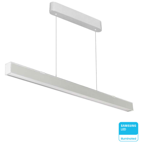 V-TAC Κρεμαστό Γραμμικό Φωτιστικό LED 40W 230V 3400lm 100° IP20 Samsung Chip Ρυθμιζόμενο CCT 3σε1 Άσπρο Σώμα 10469
