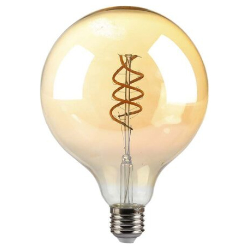V-TAC Λάμπα LED E27 G125 Filament 6W θερμό λευκό 1800K γυαλί amber SKU:217328