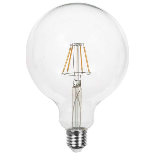 V-TAC Λάμπα LED Filament E27 G125 10W 230V 1055lm 300° IP20 Διάφανο Γυαλί Φυσικό Λευκό 214423
