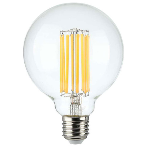 V-TAC Λάμπα LED Filament E27 G95 6W 230V 600lm 300° IP20 Διάφανο Γυαλί Ζεστό Λευκό 214305