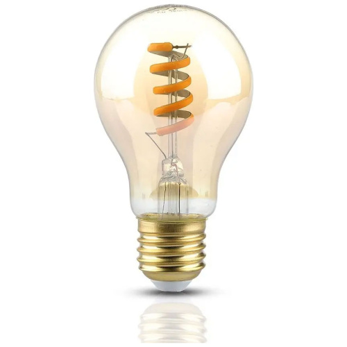 V-TAC Λάμπα Led Spiral Filament E27 A60 4W 230V 250lm 300° IP20 Ζεστό Λευκό Amber Γυαλί 217335