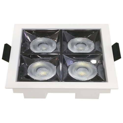 LED Φωτιστικό Χωνευτό Τετράγωνο 9,3 x 9,3cm 16W Με Ανακλαστήρα 38° και 4 SAMSUNG CHIP Θερμό Λευκό 993