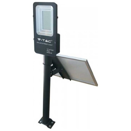 LED ηλιακό φωτιστικό δρόμου 50W ψυχρό λευκό 6000K μαύρο σώμα 95509