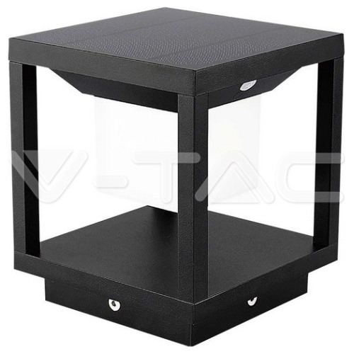 V-TAC LED ηλιακό φωτιστικό κήπου 2W IP65 θερμό λευκό 3000K με μαύρο σώμα