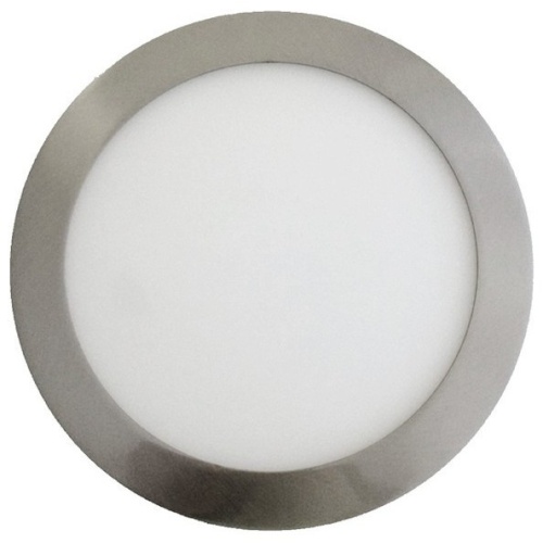 LED  V-TAC mini Πάνελ  12W  στρογγυλό Νίκελ Σατινέ Φως Ημέρας