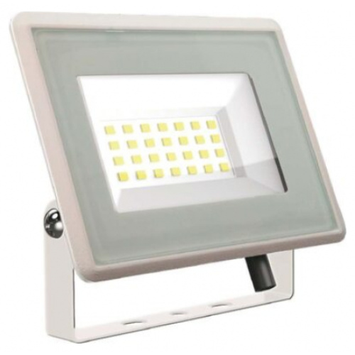 V-TAC F-Class Στεγανός Προβολέας IP65 Ισχύος 20W με Ψυχρό Λευκό Φως σε Λευκό χρώμα 6742