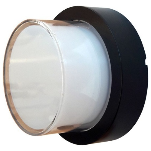V-TAC LED Φωτιστικό Τοίχου Απλίκα Μαύρο Στρογγυλό Αδιάβροχο 12W Θερμό Λευκό 8541