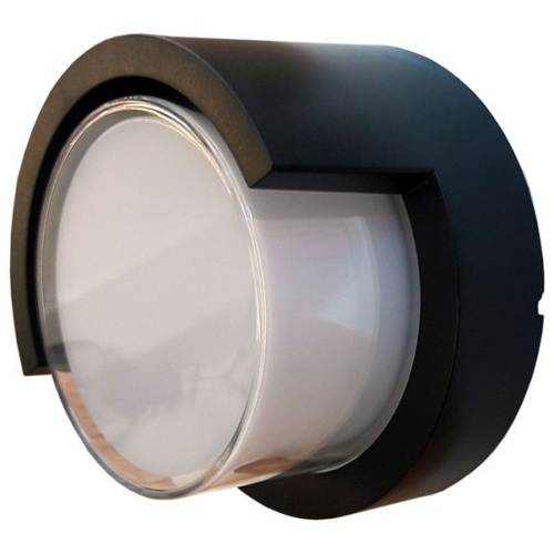 V-TAC LED Φωτιστικό Τοίχου Απλίκα Μαύρο Στρογγυλό με  Ημιπλαίσιο Αδιάβροχο 7W Θερμό Λευκό 8609
