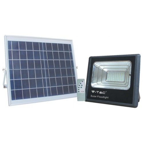 V-TAC LED Ηλιακός Προβολέας 40W 1050lm Μαύρος 4000K 120° Φως Ημέρας 10000mAh 8574