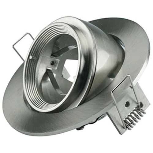 V-TAC Βάση Σποτ Χωνευτό GU10  Κινητό Ρυθμιζόμενο Zoom Fitting Σατινέ Νίκελ 3690