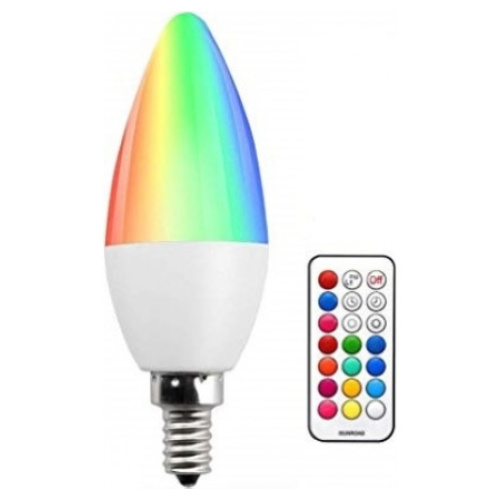LED V-TAC Λάμπα 3.5W E14 Κεράκι RGB + Φως Ημέρας με RF ασύρματο χειριστήριο 2770