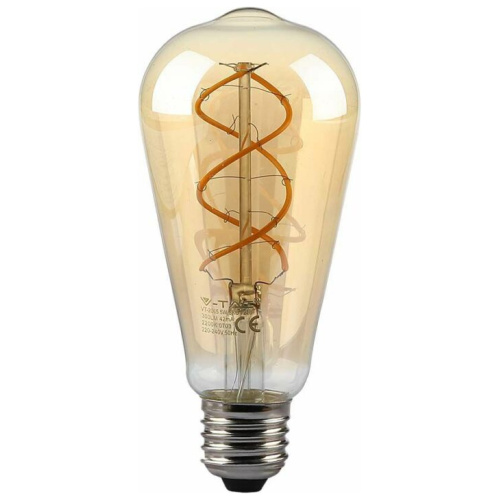 V-TAC LED Λάμπα E27 ST64 5W Filament Amber 300° 300lm Θερμό Λευκό 1800Κ 217218