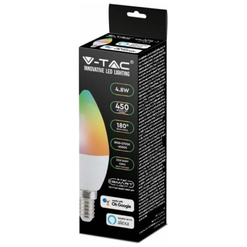 V-TAC Smart Λάμπα LED για Ντουί E14 RGBW 450lm