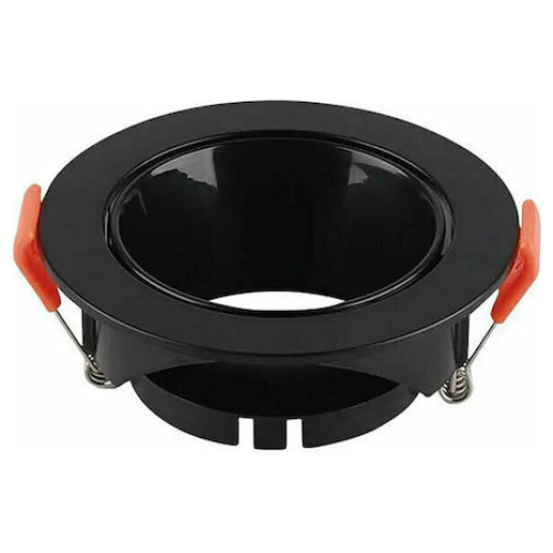 GU10 FITTING PLASTIC ROUND-BLACK FRAME+BLACK REFLECTOR 85x40mm
