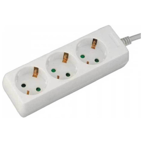 V-TAC Πολύπριζο 3 Θέσεων με 3×1,5mm και 3m Καλώδιο Άσπρο 8755