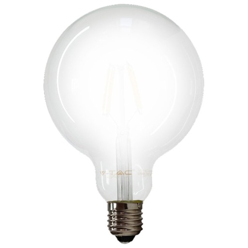 LED V-TAC Λάμπα Ε27 7W Filament Σφαιρική G125 Frost Cover A++ Ψυχρό Λευκό 6400Κ 7190