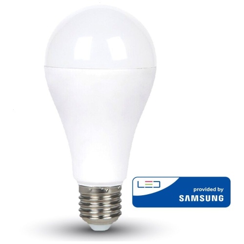 LED V-TAC Λάμπα E27 15W A65 SAMSUNG CHIP Φως Ημέρας 160
