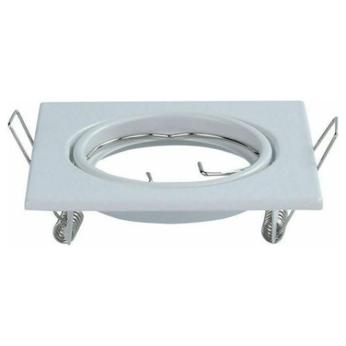 V-TAC Βάση Σποτ Χωνευτή GU10 Τετράγωνη Άσπρη 82x82x27mm 2τμχ.συσκ. 8941