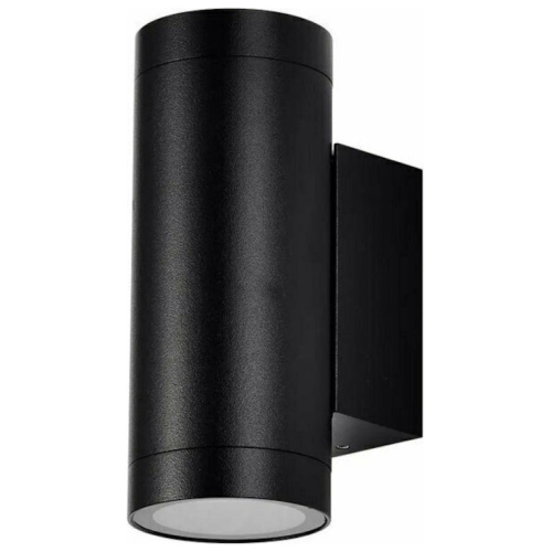 V-TAC Εξωτερικό Επιτοίχιο Φωτιστικό LED για 2xGU10 Up-Down IP54 Κύλινδρος Μαύρο Σώμα 2971