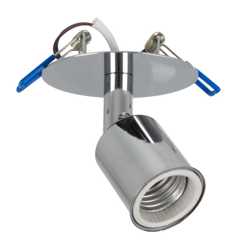 GloboStar® SARA 00850 Χωνευτό Φωτιστικό Οροφής Σποτ Μονόφωτο 1 x E27 IP20 Ασημί Μέταλλο - Μ8 x Π8 x Υ8.5cm