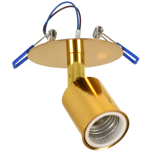 GloboStar® SARA 00851 Χωνευτό Φωτιστικό Οροφής Σποτ Μονόφωτο 1 x E27 IP20 Χρυσό Μέταλλο - Μ8 x Π8 x Υ8.5cm