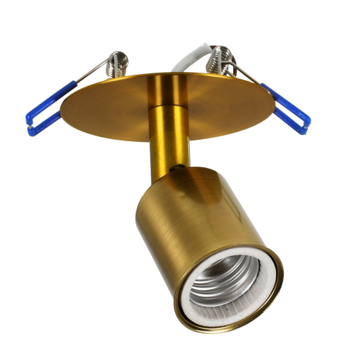 GloboStar® SARA 00852 Χωνευτό Φωτιστικό Οροφής Σποτ Μονόφωτο 1 x E27 IP20 Χρυσό Μέταλλο - Μ8 x Π8 x Υ8.5cm