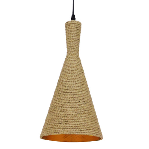 GLOBOSTAR® SHANGHAI ROPE 00918 Boho Κρεμαστό Φωτιστικό Οροφής με Ντουί 1 x E27 AC 220-240V IP20 - Μπεζ - Μ20 x Π20 x Υ39cm