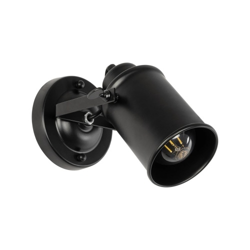 GloboStar® JAKE 00948 Μοντέρνο Επιτοίχιο Φωτιστικό Απλίκα Μονόφωτο 1 x E27 IP20 Μαύρο Μέταλλο - Μ9 x Π22 x Y22cm