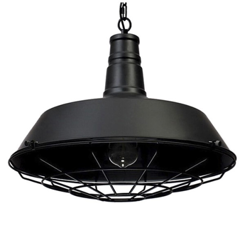 GLOBOSTAR® BARN 01048 Vintage Κρεμαστό Φωτιστικό Οροφής με Ντουί 1 x E27 AC 220-240V IP20 - Μαύρο - Μ46 x Π46 x Υ25cm