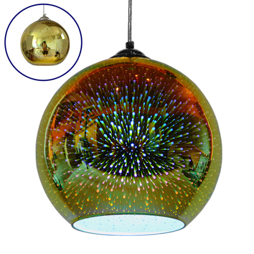 GLOBOSTAR® SATURN 01351 Μοντέρνο Κρεμαστό Φωτιστικό Οροφής με Ντουί 1 x E27 AC 220-240V IP20 - Πολύχρωμο - Μ25 x Π25 x Υ22cm