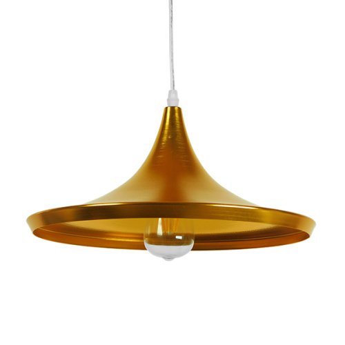 GloboStar® SHANGHAI 01545 Μοντέρνο Κρεμαστό Φωτιστικό Καμπάνα Μονόφωτο 1 x E27 IP20 Χρυσό Μέταλλο - Μ37 x Π37 x Υ20cm