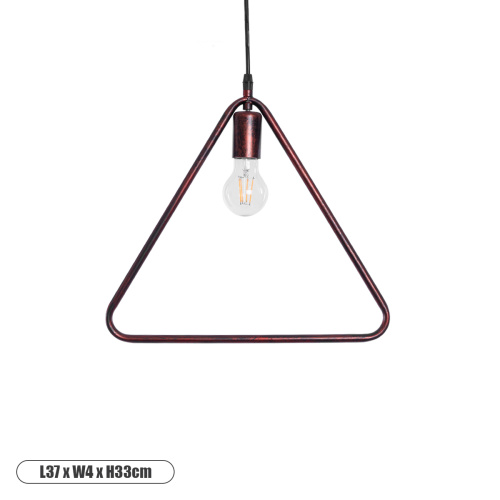 GloboStar® DELTA 01581 Μοντέρνο Κρεμαστό Φωτιστικό Ανάρτηση Μονόφωτο 1 x E27 IP20 Χάλκινο Μέταλλο - Μ37 x Π4 x Υ33cm