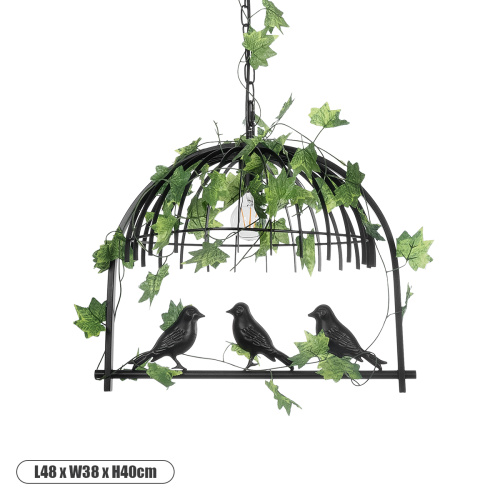GLOBOSTAR® NEST 01640 Vintage Κρεμαστό Φωτιστικό Οροφής με Ντουί 1 x E27 AC 220-240V IP20 - Μαύρο & Πράσινο - Μ48 x Π38 x Y40cm