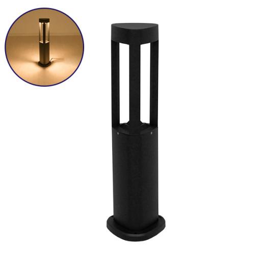 GLOBOSTAR® RODEMA 12141 Φωτιστικό Κολωνάκι Κήπου LED 15W 1500lm 60° AC 220-240V Αδιάβροχο IP65 Θερμό Λευκό 2700K - Γκρι Ανθρακί - Μ12 x Π12 x Υ58cm - 3 Χρόνια Εγγύηση