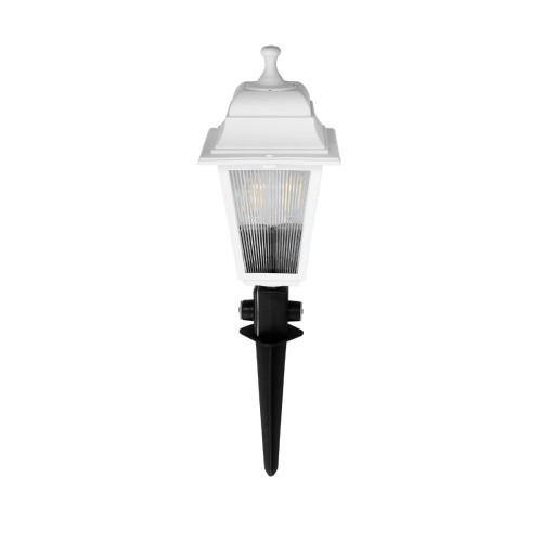GloboStar® SOLME 203-0223 Vintage Καρφωτό Φωτιστικό Φαναράκι Μονόφωτο 1 x E27 IP44 Λευκό & Διάφανο Πλαστικό - Μ15 x Π15 x Υ45cm