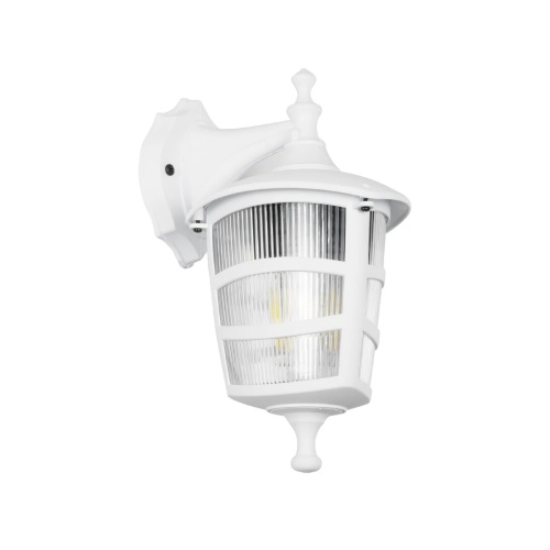 GloboStar® ZARDIN 203-0239 Vintage Επιτοίχιο Φωτιστικό Φαναράκι Μονόφωτο 1 x E27 IP44 Λευκό Πλαστικό - Μ22 x Π17 x Υ27cm