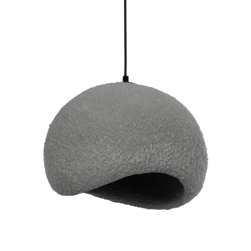 GloboStar® STONE 204-0122 Μοντέρνο Κρεμαστό Φωτιστικό Καμπάνα Μονόφωτο 1 x E27 IP20 Γκρι Σκoύρο Πολυστερίνη με Ρητίνη - Μ35 x Π31 x Υ26cm
