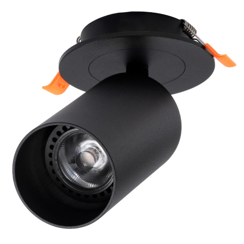 GLOBOSTAR® LEO 60350 Χωνευτό Κινούμενο Φωτιστικό Downlight Σποτ με Ντουί 1 x GU10 90° AC 220-240V IP20 - Μαύρο Ματ - Μ9 x Π9 x Υ17cm / Q7cm