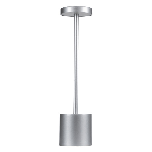 GloboStar® JOJO 76521 Επαναφορτιζόμενο Επιτραπέζιο Φωτιστικό Πορτατίφ LED 1.5W 105lm 120° DC 5V IP44 CCT Ultra Θερμό 1500K - Φυσικό Λευκό 4500K - Ψυχρό Λευκό 6000K Dimmable Ασημί Αλουμίνιο - Μ8 x Π8 x Υ34cm - 2 Χρόνια Εγγύηση