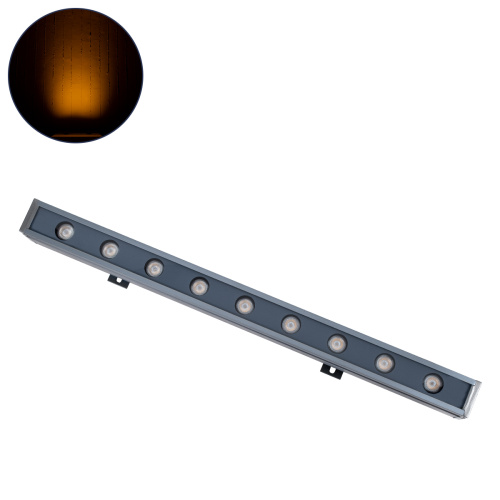 GLOBOSTAR® WASHER-NAIA 90171 Μπάρα Φωτισμού Wall Washer LED 9W 945lm 30° DC 24V Αδιάβροχο IP65 Πορτοκαλί 2200K Dimmable - Γκρι Ανθρακί - Μ50 x Π4 x Υ5cm - 3 Χρόνια Εγγύηση