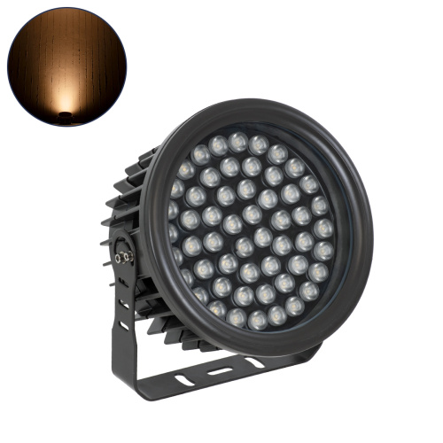 GLOBOSTAR® FLOOD-NEVA 90397 Προβολέας Σποτ Wall Washer LED 54W 4590lm 30° DC 24V Αδιάβροχο IP65 Πορτοκαλί 2200K Dimmable - Μαύρο - Μ24.5 x Π24.5 x Υ14.7cm - 3 Χρόνια Εγγύηση