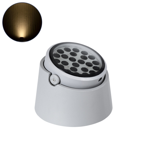 GLOBOSTAR® FLOOD-RANA 90489 Κινούμενος Προβολέας Σποτ Wall Washer LED 36W 3240lm 5° DC 24V Αδιάβροχο IP67 Θερμό Λευκό 2700K Dimmable - Γκρι - Μ26.5 x Π26.5 x Υ20cm - 3 Χρόνια Εγγύηση