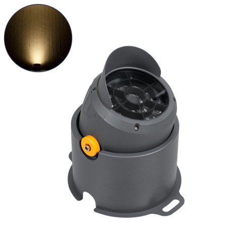GLOBOSTAR® FLOOD-SIMA 90495 Κινούμενος Προβολέας Σποτ Wall Washer με Αντιθαμβωτική Γρίλια LED 36W 3240lm 30° DC 24V Αδιάβροχο IP67 Θερμό Λευκό 2700K Dimmable - Γκρι Ανθρακί - Μ21 x Π26 x Υ27cm - 3 Χρόνια Εγγύηση