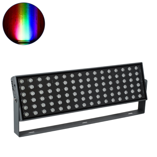 GLOBOSTAR® FLOOD-ZANA 90561 Προβολέας Σποτ Wall Washer LED 200W 17000lm 30° DC 24V Αδιάβροχο IP65 RGBW DMX512 Dimmable - Γκρι Ανθρακί - Μ70 x Π29 x Υ10cm - 3 Χρόνια Εγγύηση